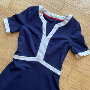 Boden navy and white dress